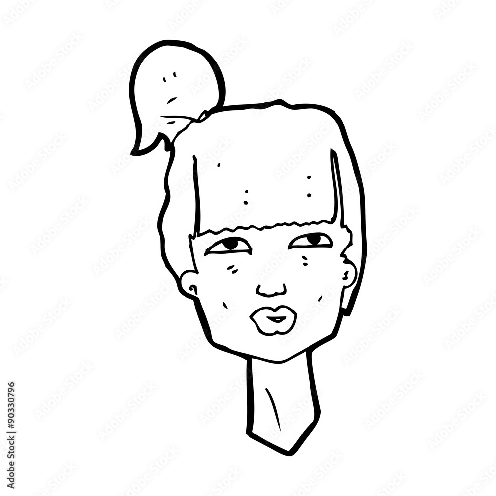 cartoon female head