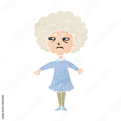 cartoon bitter old woman