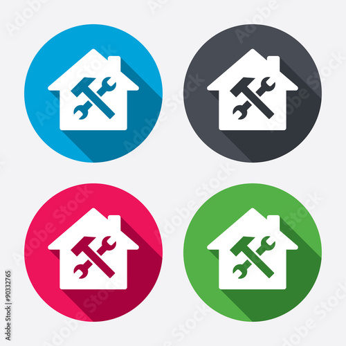 Service house. Repair tool icon. Service symbol.
