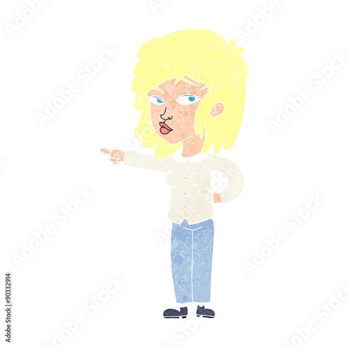 cartoon woman pointing