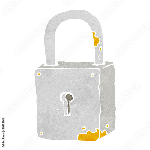 cartoon rusty lock