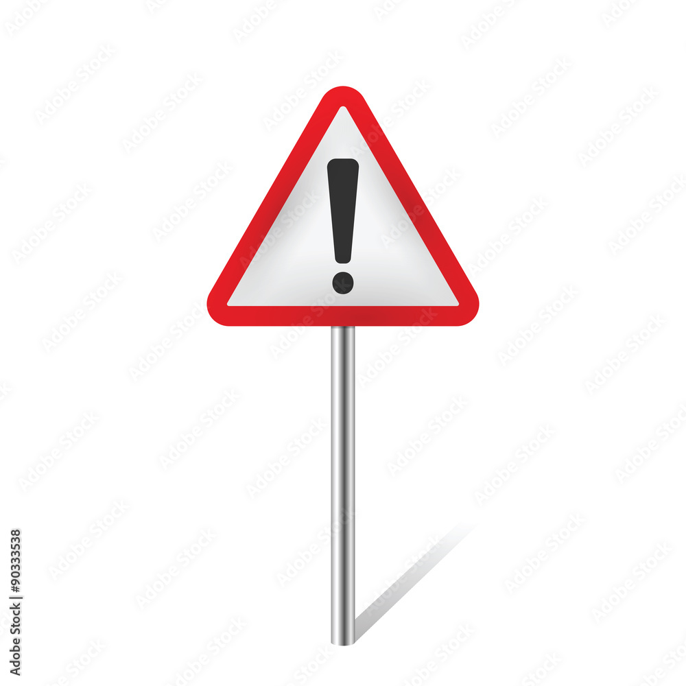 warning traffic sign isolated on white warning traffic sign isolated on white