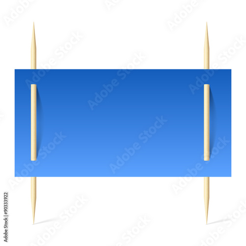 Blue paper on toothpicks photo