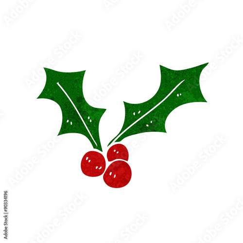 cartoon christmas holly