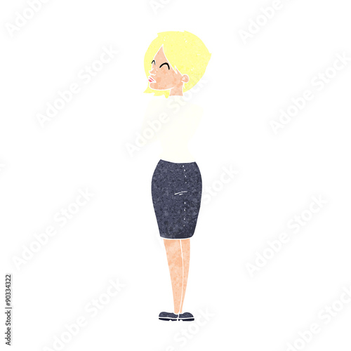 cartoon businesswoman ignoring