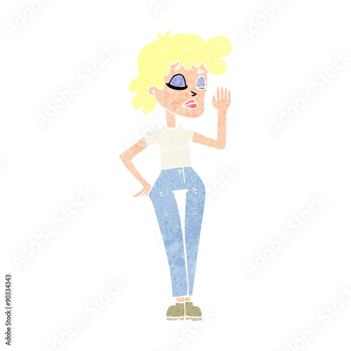 cartoon woman ignoring