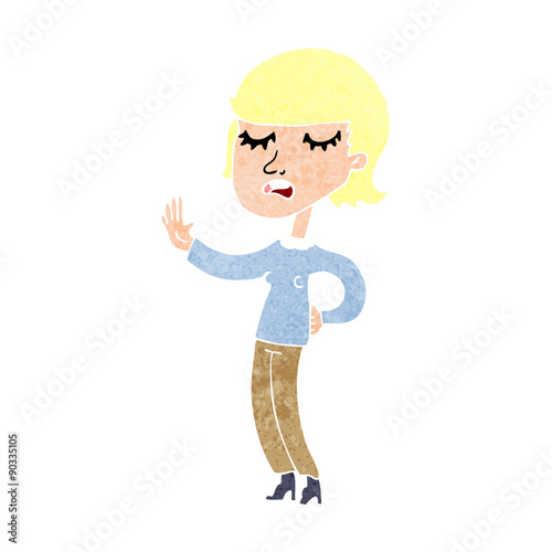 cartoon woman ignoring