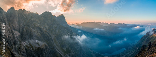 Morskie Oko - sunset, view from Rysy