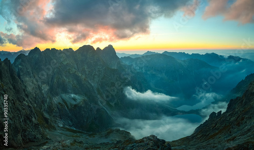 Morskie Oko - sunset, view from Rysy