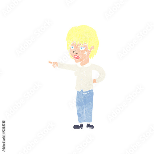 cartoon woman pointing