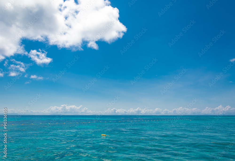 blue sky and water of ocean