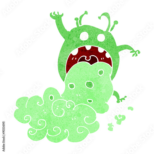 cartoon gross monster being sick