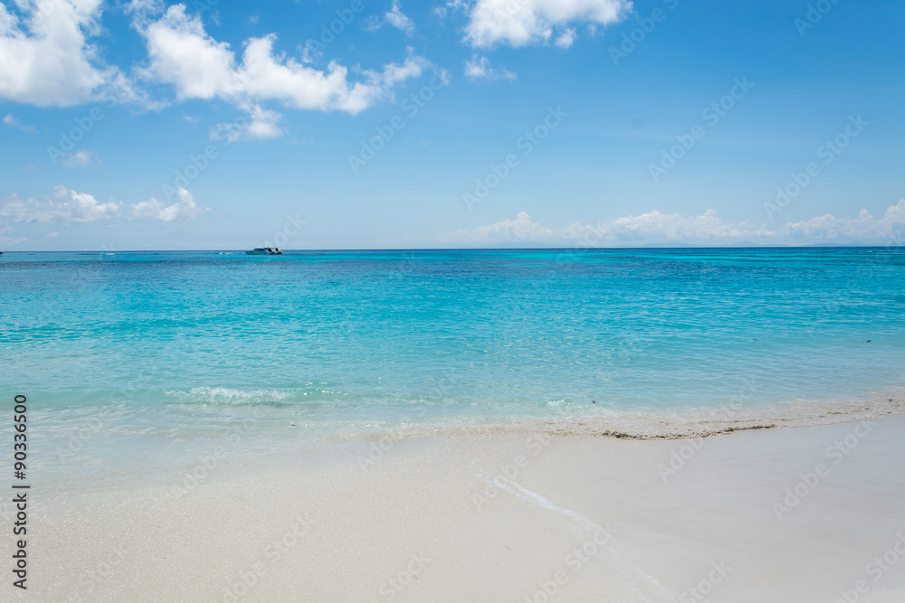 blue sky with sea and beach