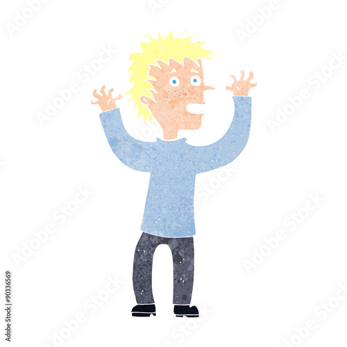 cartoon excited boy
