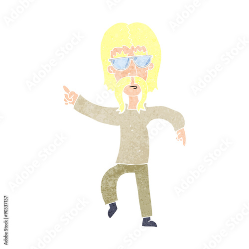 cartoon hippie man wearing glasses