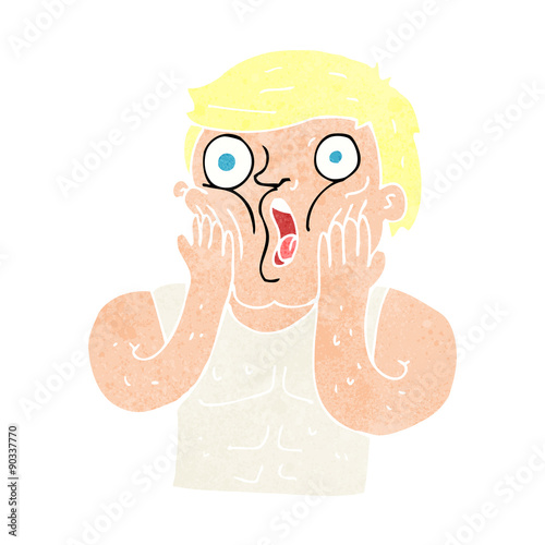 cartoon shocked gym man