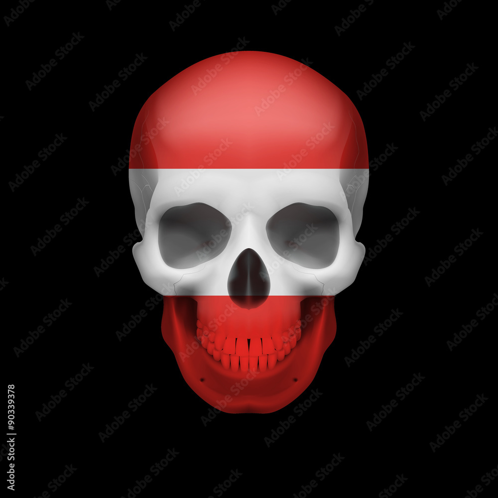 Austrian flag skull Austrian flag skull