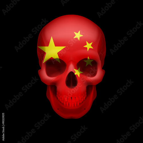 Chinese flag skull