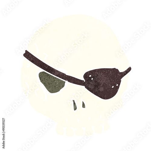 cartoon skull with eye patch