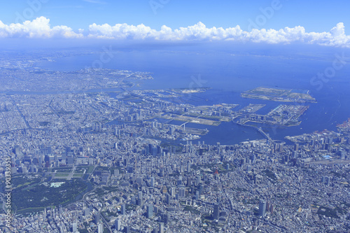 東京広域空撮／港区六本木上空より有明方向を望む