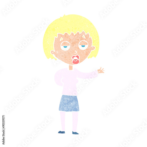 cartoon bored woman
