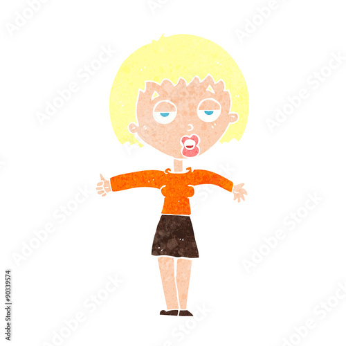 cartoon bored woman