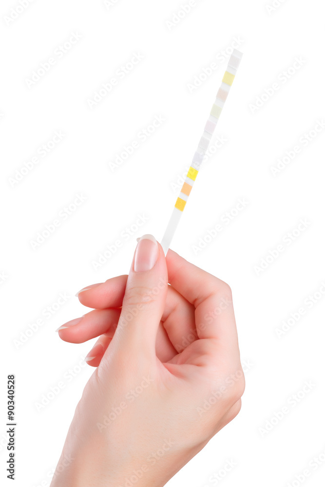 Hand with test strip Hand with test strip