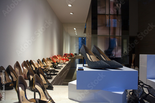 View of Italian heeled shoes photo