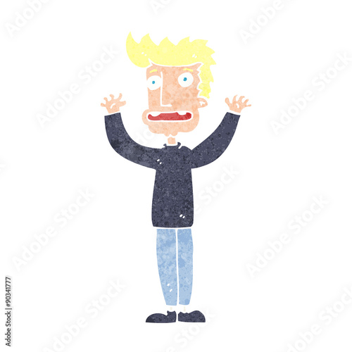 cartoon stressed man