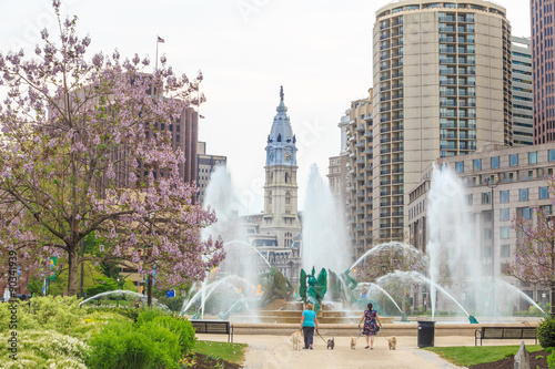 Swann Memorial Fountain With City Hall In The Background