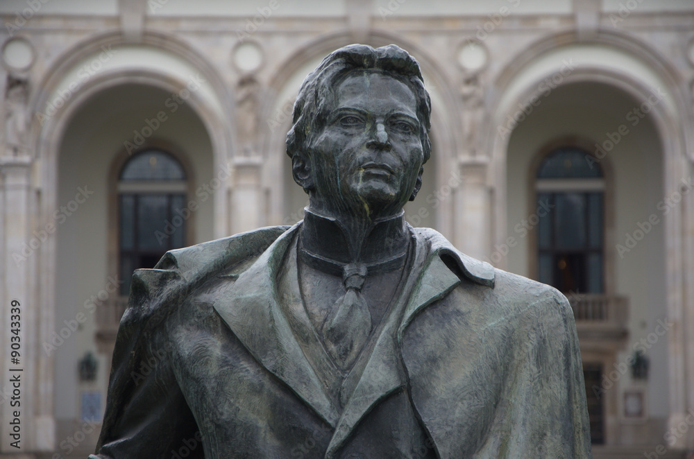 George Enescu, closeup monument front of the Romanian Opera, Bucharest 