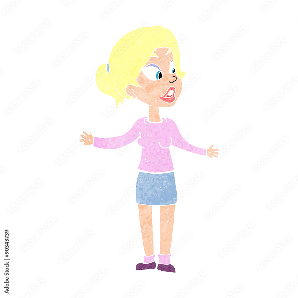 cartoon pretty woman explaining something cartoon pretty woman explaining something