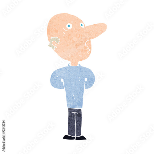 cartoon balding man