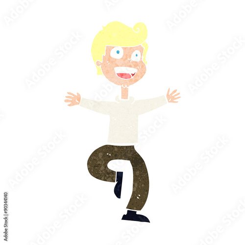 cartoon excited boy