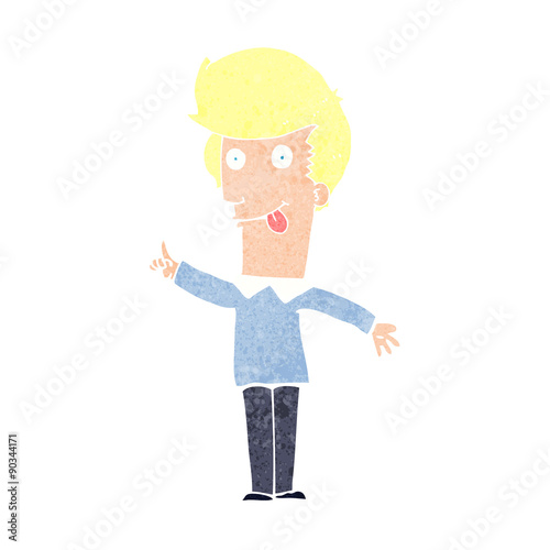 cartoon funny man with idea