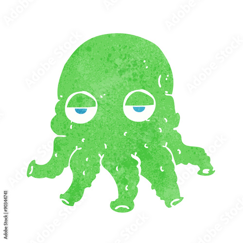 cartoon alien squid face