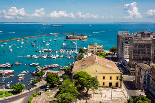 View of All Saints Bay in Salvador, Bahia, Brazil photo