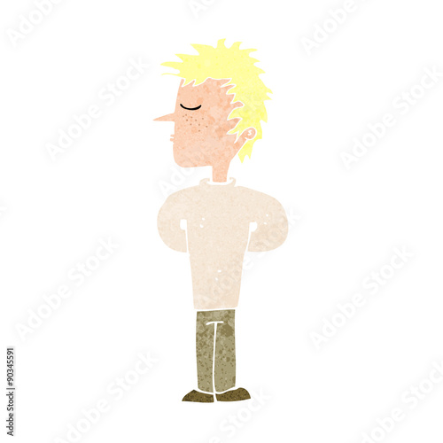 cartoon man ignoring