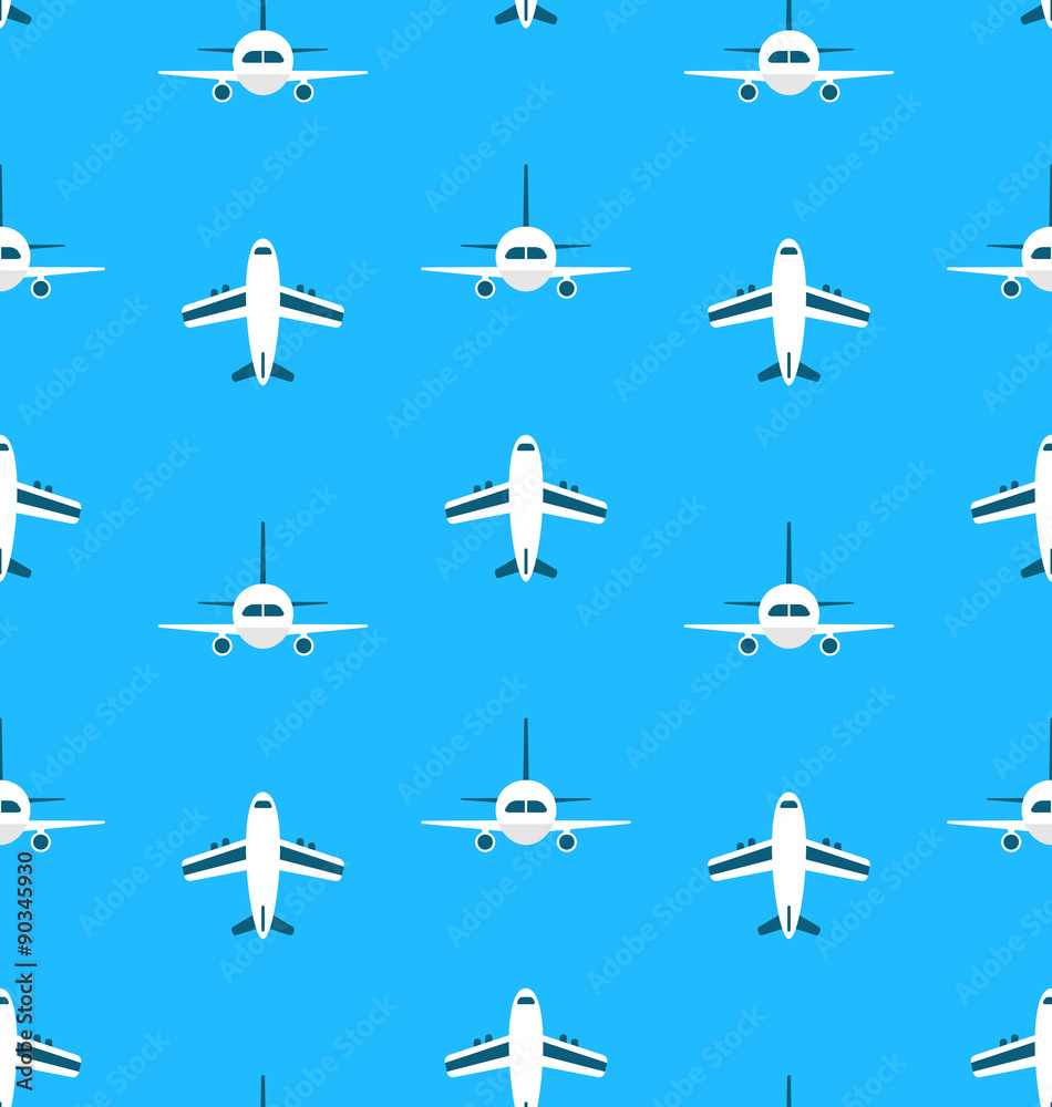 Seamless Pattern with Airplanes