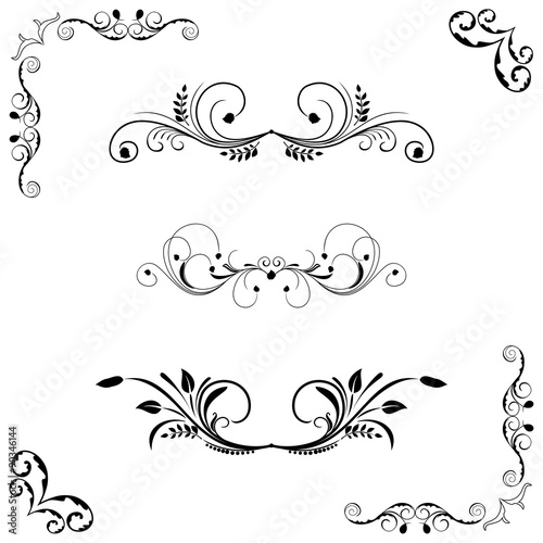Set of floral frame
