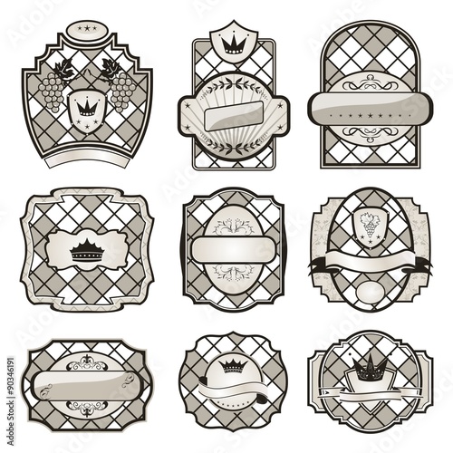 set retro variation vintage labels (8)