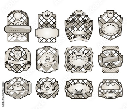 set retro variation vintage labels (12)