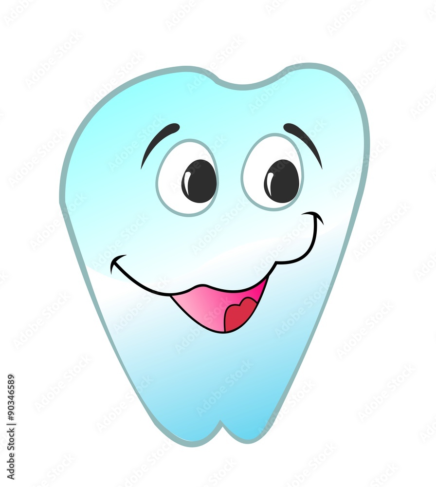 Illustration of happy smiling tooth is isolated on white backgr Illustration of happy smiling tooth is isolated on white backgr