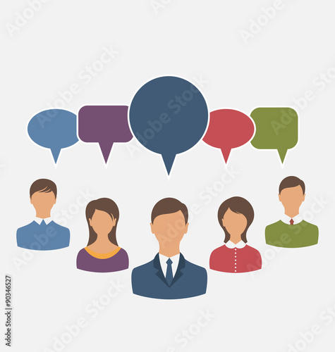 Concept of leadership, dialog speech bubbles 