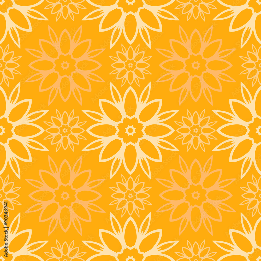Vector background with yellow flowers, geometric design Vector background with yellow flowers, geometric design