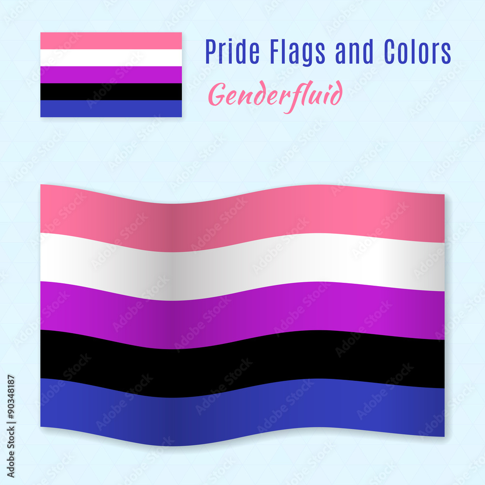 Genderfluid pride flag with correct color scheme
