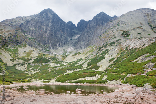 High Tatras - Lomnicky peak and Kezmarsky peak from Skalnate pleso  photo