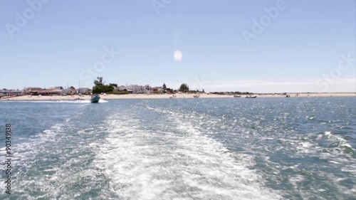 Boat trip departure from Armona island, in Ria Formosa