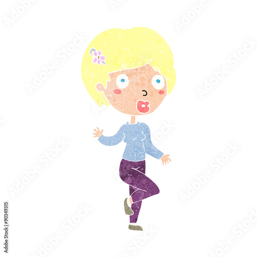 cartoon suprised woman