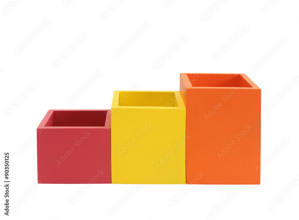 colorful boxes isolated on white colorful boxes isolated on white